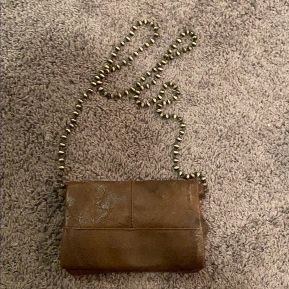 Brown leather cross body bag